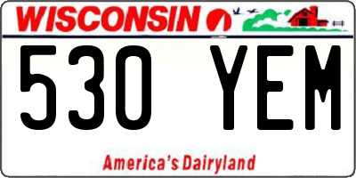 WI license plate 530YEM