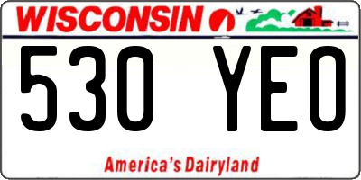 WI license plate 530YEO