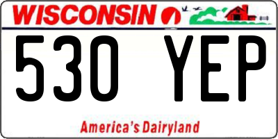 WI license plate 530YEP