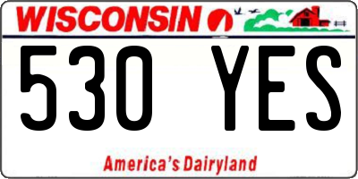 WI license plate 530YES