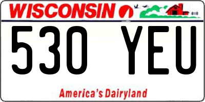 WI license plate 530YEU