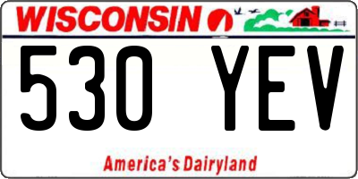 WI license plate 530YEV