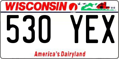WI license plate 530YEX