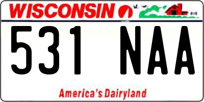 WI license plate 531NAA