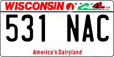 WI license plate 531NAC