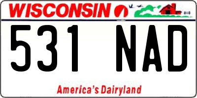 WI license plate 531NAD