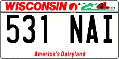 WI license plate 531NAI