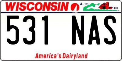 WI license plate 531NAS