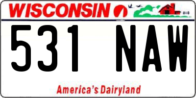 WI license plate 531NAW