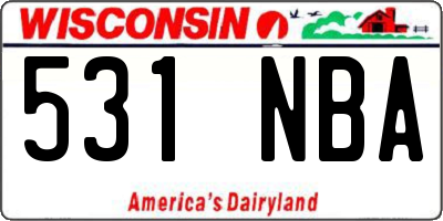 WI license plate 531NBA