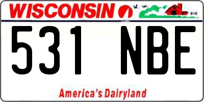 WI license plate 531NBE