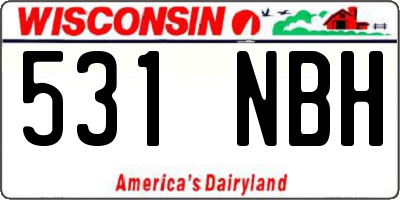 WI license plate 531NBH