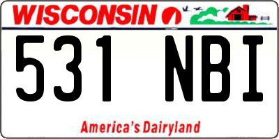 WI license plate 531NBI