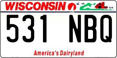 WI license plate 531NBQ