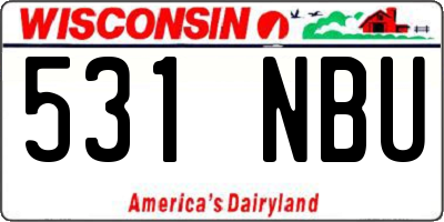 WI license plate 531NBU