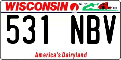 WI license plate 531NBV
