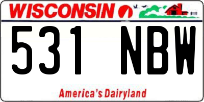 WI license plate 531NBW
