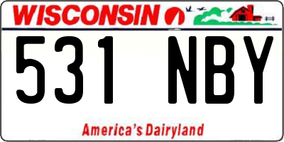 WI license plate 531NBY