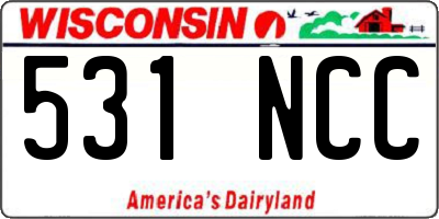 WI license plate 531NCC