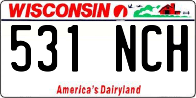 WI license plate 531NCH