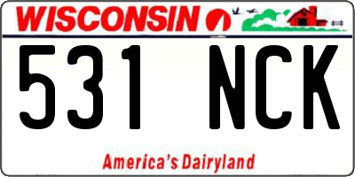 WI license plate 531NCK