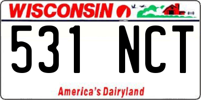 WI license plate 531NCT