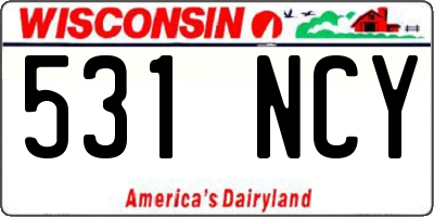WI license plate 531NCY