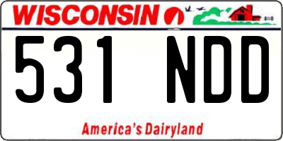 WI license plate 531NDD