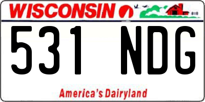 WI license plate 531NDG