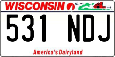 WI license plate 531NDJ