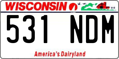 WI license plate 531NDM