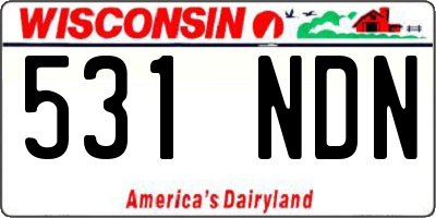 WI license plate 531NDN