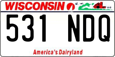 WI license plate 531NDQ