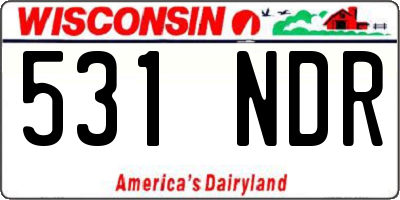 WI license plate 531NDR