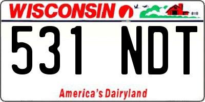 WI license plate 531NDT