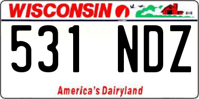 WI license plate 531NDZ