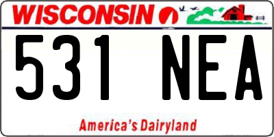 WI license plate 531NEA