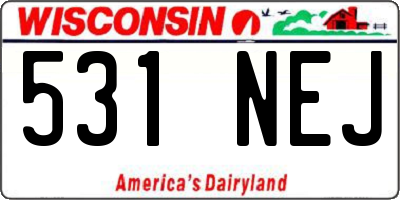 WI license plate 531NEJ