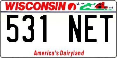 WI license plate 531NET
