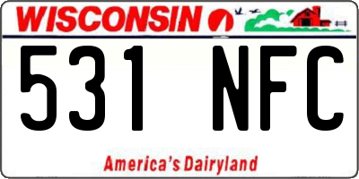 WI license plate 531NFC