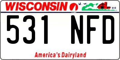 WI license plate 531NFD