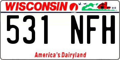WI license plate 531NFH