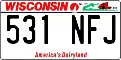 WI license plate 531NFJ