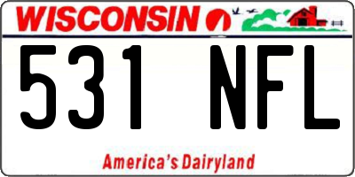 WI license plate 531NFL