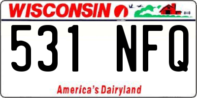 WI license plate 531NFQ