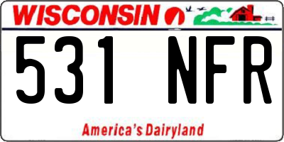 WI license plate 531NFR