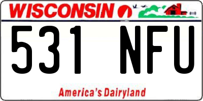 WI license plate 531NFU