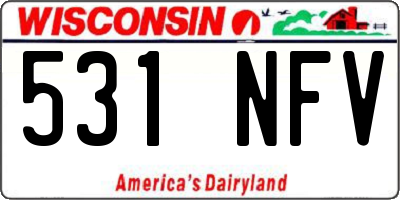 WI license plate 531NFV