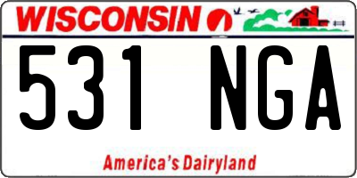 WI license plate 531NGA