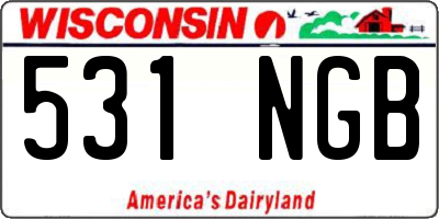 WI license plate 531NGB